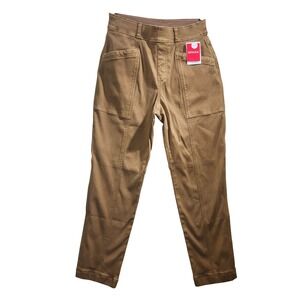 Spanx The Dye Download Utility Crop Pants Stretch‎ Twill Brown Size S